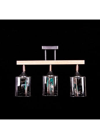 Люстра в стилі лофт на 3 лампочки N5280/3/BK+WOOD No Brand (352230216)