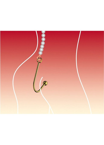 Вагинальный / анальный крюк UPKO Hook золотистый, с шариком на конце и кольцом для фиксации No Brand (303886267)