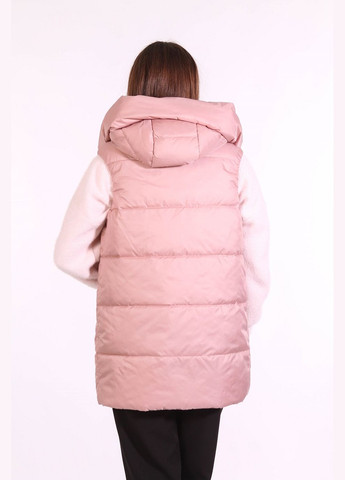 Жилетка тепла жіноча 9141 однотонний плащівка пудрова Актуаль (302679475)