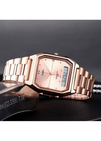 Годинник 2258RG Рожеве золото електронні наручні для чоловіків жінок унісекс з будильником та календарем ProDobro (367264366)