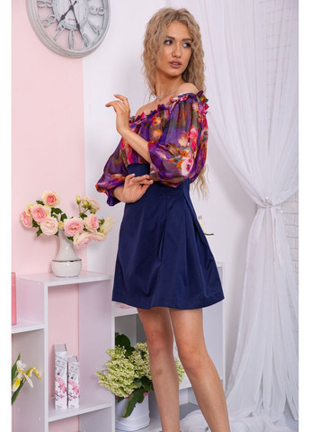 Темно-синя міні-сукня з квітковим принтом, темно-синього кольору, 167r306-10 Ager