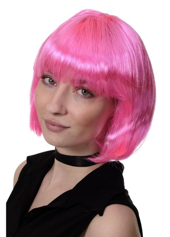 Парик женский ярко-розовая короткий боб каре, синтетические волосы для карнавала, Хэллоуина, вечеринок косплей No Brand (365728611)