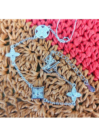 Браслет из серебра женский LOVE со вставками 17,5+3 см No Brand (355921877)