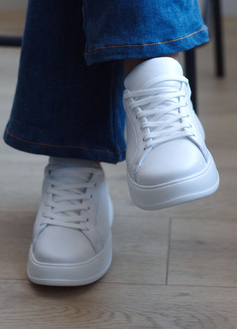 Білі кеди жіночі з натуральної шкіри Zlett 3528