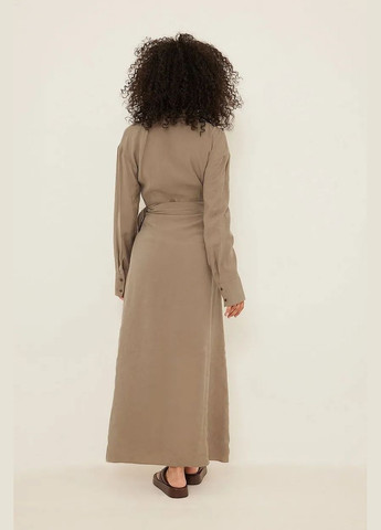 Світло-коричнева сукня максі демісезон,блідо-коричневий, NA-KD