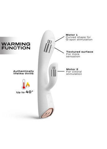 Вибратор-кролик с подогревом FLEXI RABBIT WHITE, гибкий ствол Dorcel (316156146)