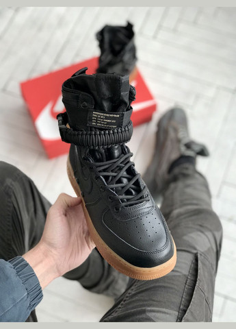 Черные всесезонные кроссовки мужские nike air force 1 sf black | найк аир форс 1 сф черные No Brand