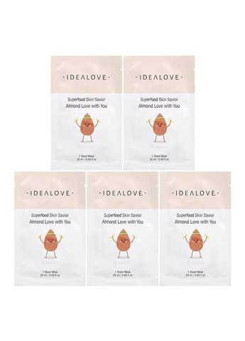 Superfood Skin Savior, маска із суперфудами, мигдаль, 5 шт. по 20 мл Idealove (362191345)