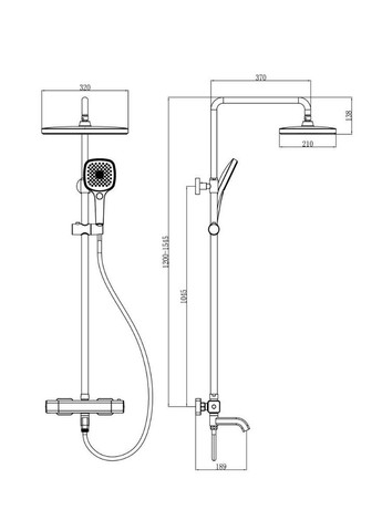 Душевая система с термостатом G247916, 3-функциональная лейка, черный GAPPO (275335484)