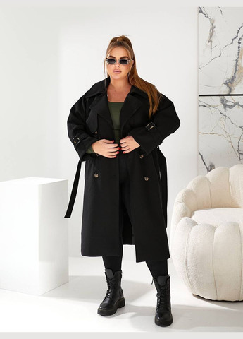 Чорне демісезонне Тепле кашемірове пальто Fashion