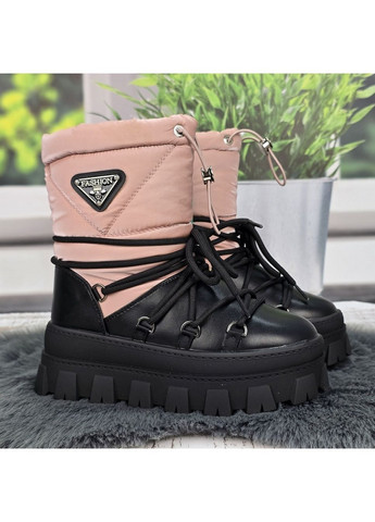 Зимние ботинки дутики зимние для девочки на овчине на платформе Paliament