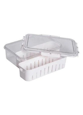 Контейнер для зберігання пластиковий на 2 секції Yiwu HP-27-11 31×16×7.5 см Білий No Brand (351361392)