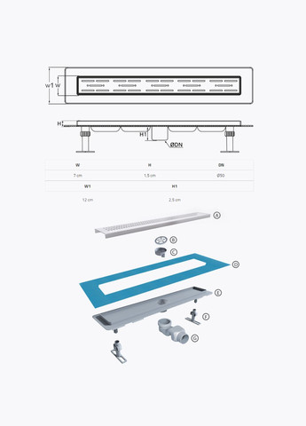 Трап лінійний душовий TM00960 60см TILLO (299998155)