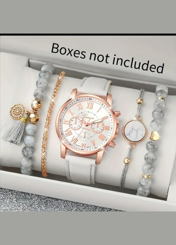 Жіночий годинник кварцовий Білий + 4 браслета Geneva (337713486)