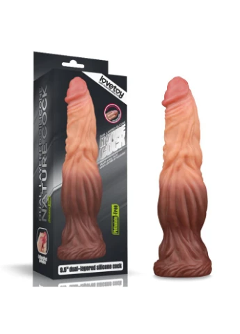 Фалоїмітатор подвійної щільності — Dual-Layered Silicone Cock 9.5" Brown Drive Lovetoy (336946346)