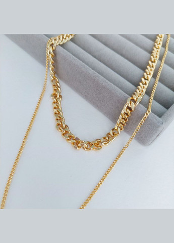 Ланцюжок подвійни жіночий довгий позолочений DeKolie (296481791)