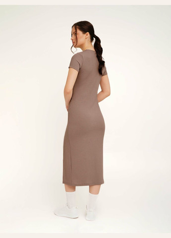 Коричневое повседневный платье однотонное женское wbc02371 shop (2000990639110) LAWA однотонное