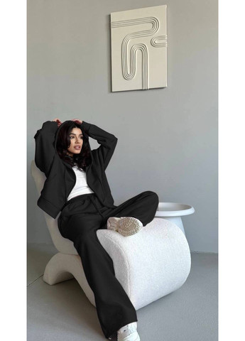 Утеплений жіночий костюм оверсайз із худі та штанами палаццо Україна (354824058)