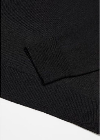 Черная базовая водолазка гольф трикотажный свитер по фигуре с содержанием кашемира Mango (362064317)