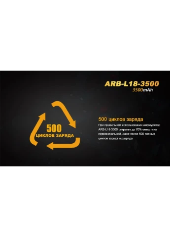 Аккумулятор 18650 Fenix ARB-L18-3500 3500 мА·ч Литиевый 69х18,6 мм No Brand (400574893)