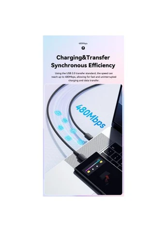 Дата кабель (EXCTT1-WLA01-P) Essager USB-C to USB-C 2.0m 100W black (401638062)
