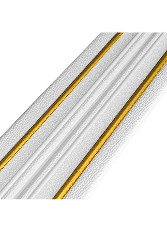 Плинтус РР самоклеющийся белый с золотой полоской 2300*140*4мм (D) SW00001812 Sticker Wall (278314691)