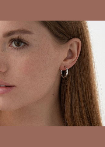 Сережки - пусети Грані в сріблі 122924 Oniks (264022440)