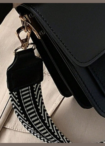 Женская классическая сумка 6687 кросс-боди на широком ремешке черная No Brand (313235520)