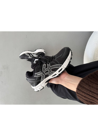 Черные демисезонные кроссовки мужские asics gel-kahana 8 black / white fleece асикс гель кахано No Brand