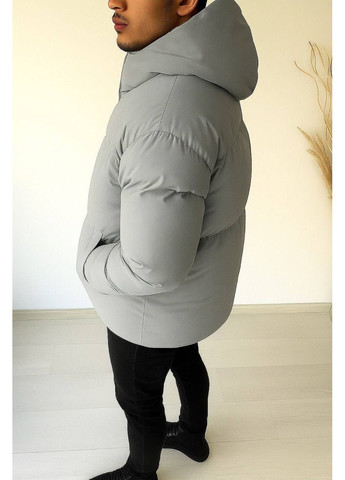 Графитовая мужская зимняя куртка из матовой ткани «канада» — теплое, стильное, турецкое качество (замеры в описании) GD/GL Модний простір