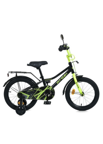 Велосипед дитячий MB 14015-1 колеса 14 дюймів, чорно-зелений PROF1 (367973070)