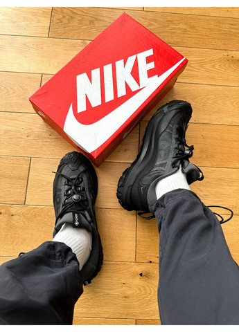 Чорні Осінні кросівки чоловічі nike acg mountain fly 2 low gtx gore-tex black | найк ацг моунтеін флай 2 чорні No Brand