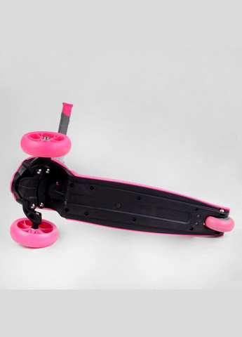 Детский самокат LK-61022. Подсветка деки, колес и дисков, PU колеса, съемный руль. Розовый Best Scooter (282954570)