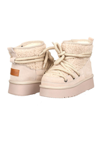 Уггі жіночі тедді зимові короткі без застібок замшеві на високій підошві повсякденні для прогулянок бежеві T52-3 Hengji (364119731)