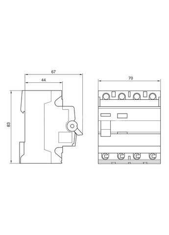 Диференціальне реле ПЗВ CF425J 4P 25A 300mA тип A пристрій захисного відключення дифреле (3366) Hager (295040035)
