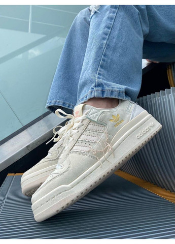 КРОССОВКИ ЖЕНСКИЕ ADIDAS FORUM 84 LOW PREMIUM BEIGE 2.0 АДИДАС ФОРУМ 84 No Brand бежевые демисезоны (368862508)