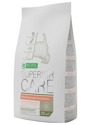 Сухий корм Superior Care White Dogs Grain Free Adult Small and Mini Breeds Salmon 1,5 кг Nature's Protection (308358128)