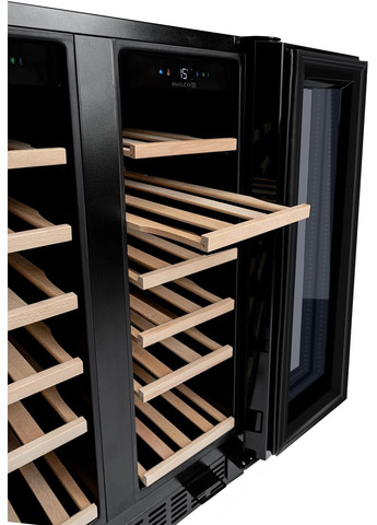 Холодильник для вина, 87x60x57, холод.відд.-116л, зон - 2, бут-40, дисплей, підсвітка, чорний PHILCO (370621643)