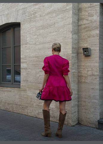 Малинова повсякденний жіноча сукня на гудзиках Україна однотонна