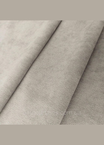 Штора на сірих люверсах 1 шт 175х250 см мікровелюр Сіро-бежевий No Brand (337354085)