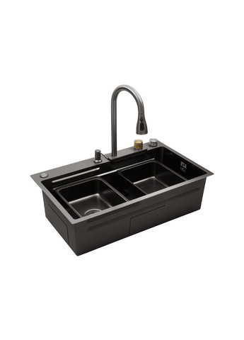 Кухонна мийка KRP Schwarze — SET7545HM PVD (3.0/0.8 мм) Kroner (322643777)