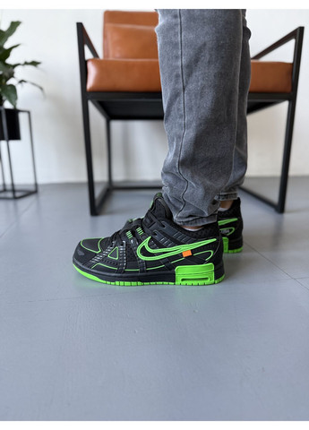 Серые демисезонные кроссовки мужские nike air rubber dunk green strike x off-white найк аир No Brand