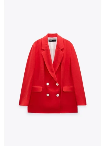 Красный женский пиджак Zara - летний