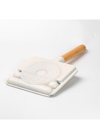 Сковорода прямокутна на 3 секції з антипригарним покриттям бежева Breakfast (360455314)