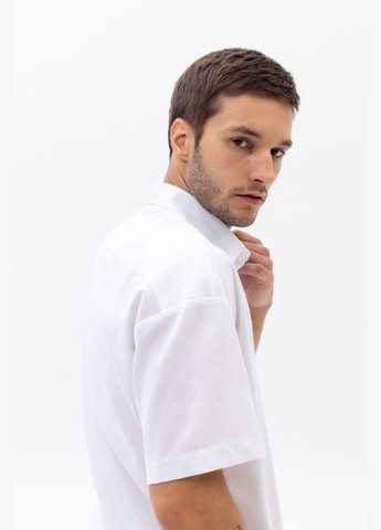 Білий літній льняний кежуал костюм з лого ск з сорочкою, брючний Vakko