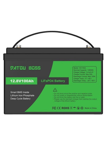 Аккумулятор Datou Boss LiFePO4 12V 100Ah литий-железо-фосфатная батарея для автономного энергообеспечения (2104618904) No Brand (372466643)