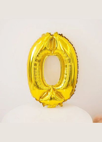 Шарик цифра 0 фольгированная 32 дюйма золотистый Jannet кулька (333340206)