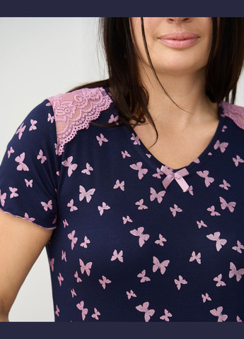 Вискозная полубатальная сорочка с рукавчиком Nicoletta (297914049)