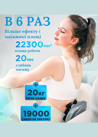 Массажер перкуссионный для тела 6 головок 20 скоростей и 9 режимов No Brand (322237781)