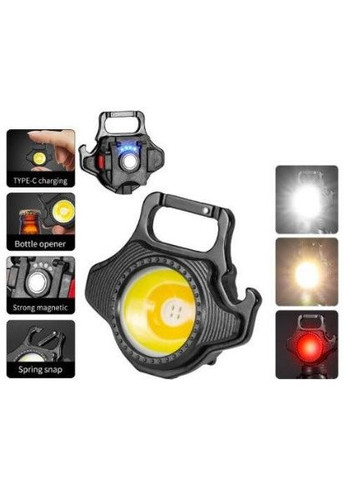 Міні ліхтарик брелок RB-437 COB біле жовте червоне світло світильник кишеньковий з карабіном відкривачем Rablex (313110729)